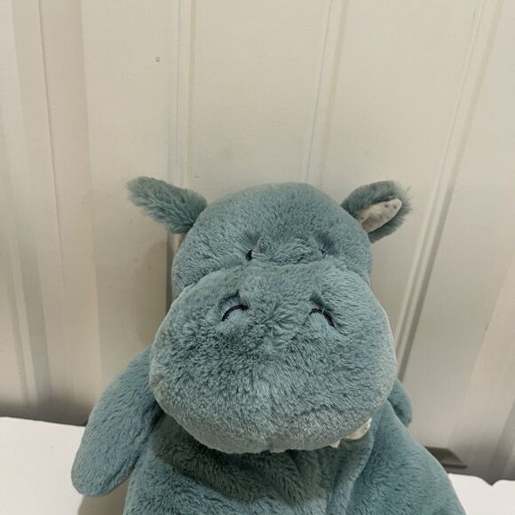 Baby Gund Oh So Snuggly Hippo Plush Floppy Lovey 12" Green Soft Beanie Stuff Toy - Picture 2 of 10